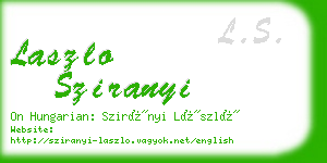 laszlo sziranyi business card